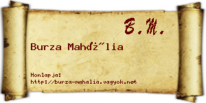 Burza Mahália névjegykártya